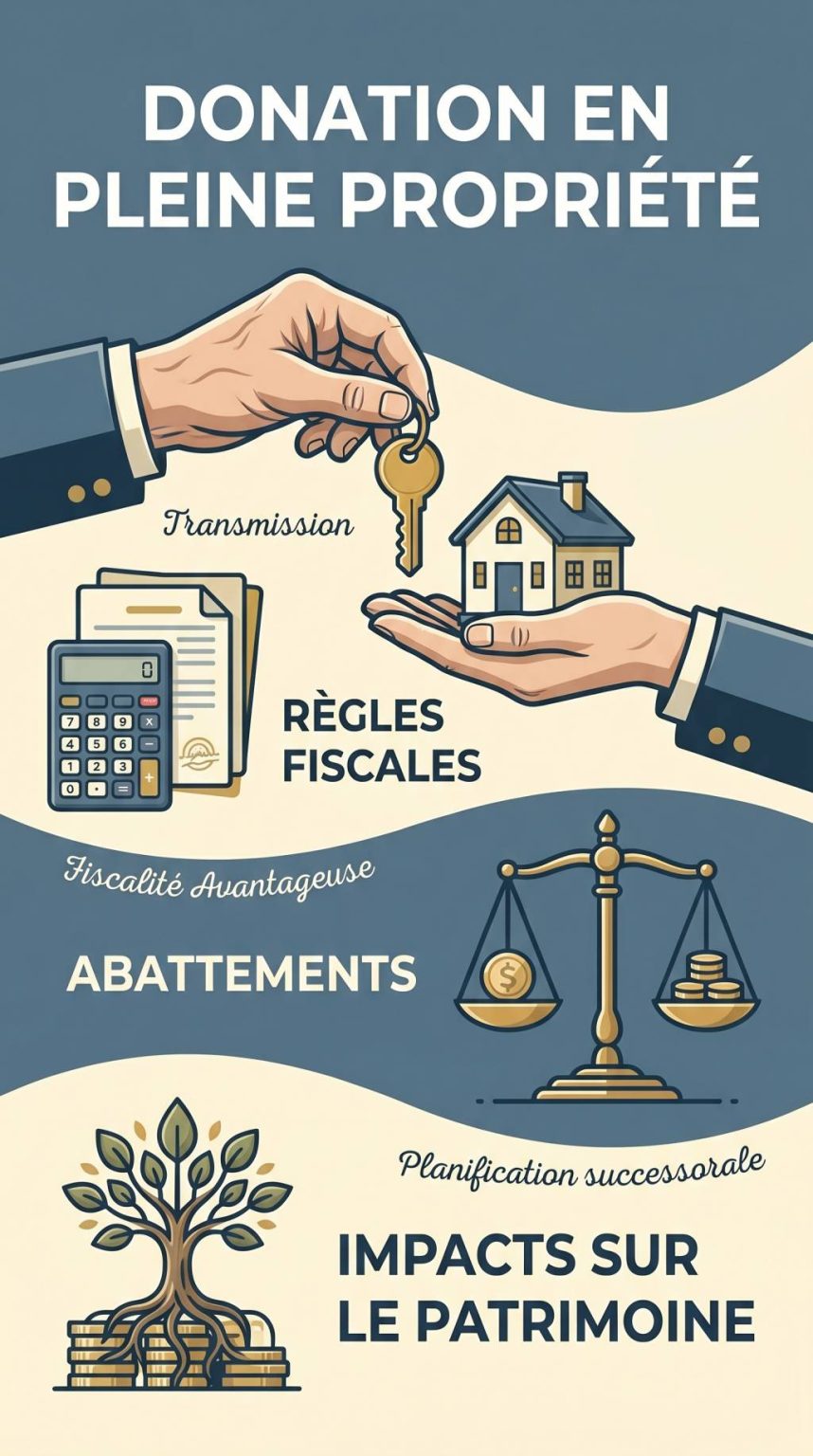 Donation en pleine propriété : règles fiscales, abattements et impacts sur le patrimoine Donation en pleine propriété : règles fiscales, abattements et impacts sur le patrimoine